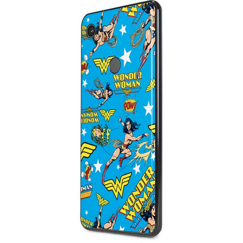 DC Comics Wonder Woman Action pose pattern Google Pixel 3 XL Skin